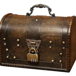 Kistor & Koffertar>Träskattkista Piratskattkista Förvaring Låsbart