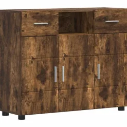 vidaXL Sideboards>Träskåp med låda Rökt ek 88,5 x 30,5 x 73 cm Konstruerat trä