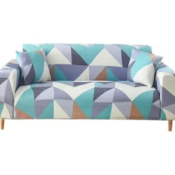 Soffor>Tryckt sofföverdrag stretch sofföverdrag sofföverdrag för 2-sits soffa och loveseat med två gratis örngott 07#(2-sits/Loveseat)