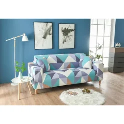 Soffor>Tryckt sofföverdrag stretch sofföverdrag sofföverdrag för 2-sits soffa och loveseat med två gratis örngott 07#(2-sits/Loveseat)