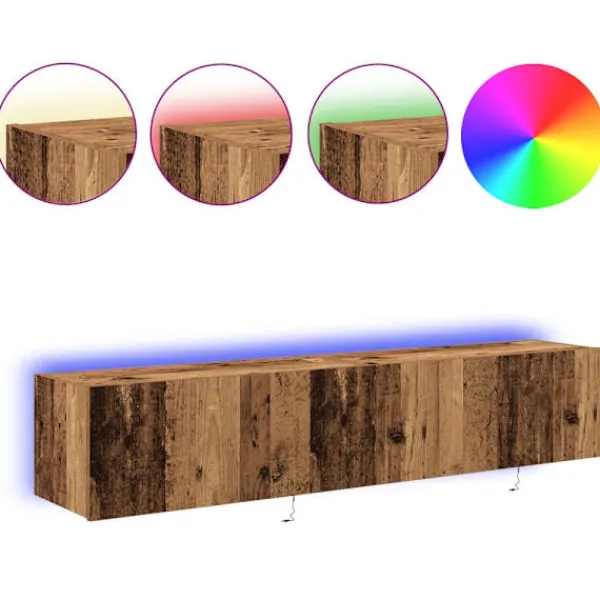 vidaXL Tv-Bänkar>TV Vägghylla 2 pcs Gammalt trä 80 x 35 x 31 cm Konstruerat trä