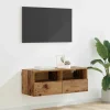 vidaXL Tv-Bänkar>TV Vägghylla Gammalt trä 80 x 30 x 30 cm Konstruerat trä