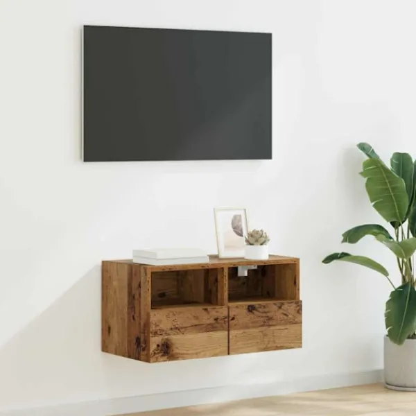 vidaXL Tv-Bänkar>TV Vägghylla Gammalt trä 60 x 30 x 30 cm Konstruerat trä