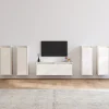 vidaXL Tv-Bänkar>Tv-bänk 5 delar vit massiv furu