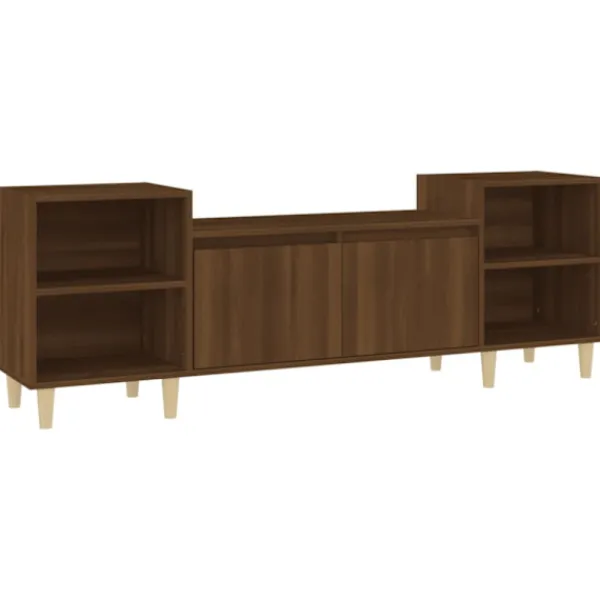 vidaXL Tv-Bänkar>Tv-bänk brun ek 160x35x55 cm konstruerat trä