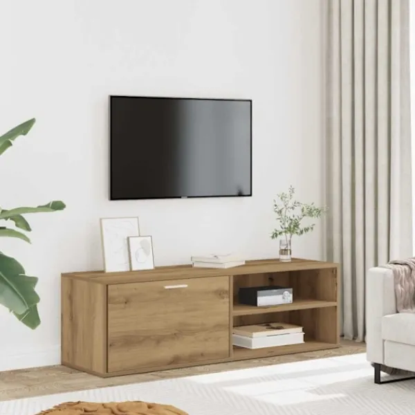 vidaXL Tv-Bänkar>Tv-bänk ek 120x34x37 cm konstruerat trä