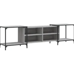 vidaXL Tv-Bänkar>Tv-bänk grå sonoma 203x37x50 cm konstruerat trä