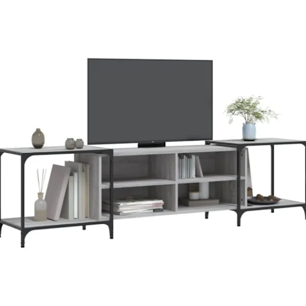 vidaXL Tv-Bänkar>Tv-bänk grå sonoma 203x37x50 cm konstruerat trä