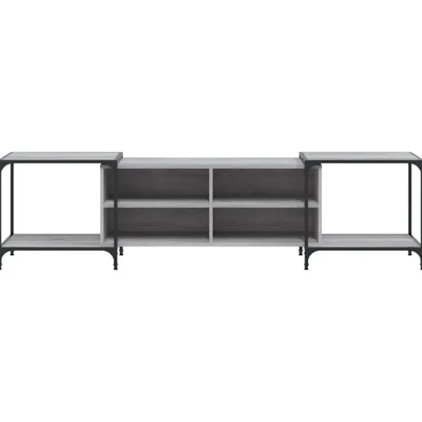 vidaXL Tv-Bänkar>Tv-bänk grå sonoma 203x37x50 cm konstruerat trä