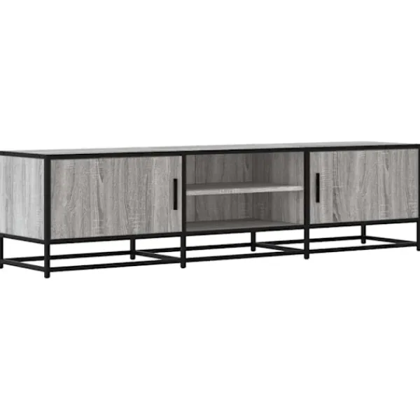 vidaXL Tv-Bänkar>Tv-bänk grå sonoma 160x35x41 cm konstruerat trä och metall