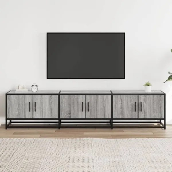 vidaXL Tv-Bänkar>Tv-bänk grå sonoma 180x35x41 cm konstruerat trä