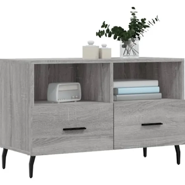 vidaXL Tv-Bänkar>Tv-bänk grå sonoma 80x36x50 cm konstruerat trä