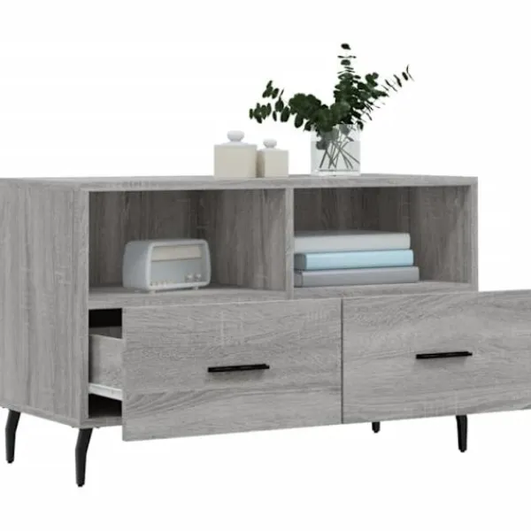 vidaXL Tv-Bänkar>Tv-bänk grå sonoma 80x36x50 cm konstruerat trä