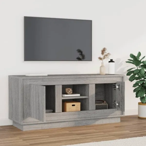 vidaXL Tv-Bänkar>Tv-bänk grå sonoma 102x35x45 cm konstruerat trä