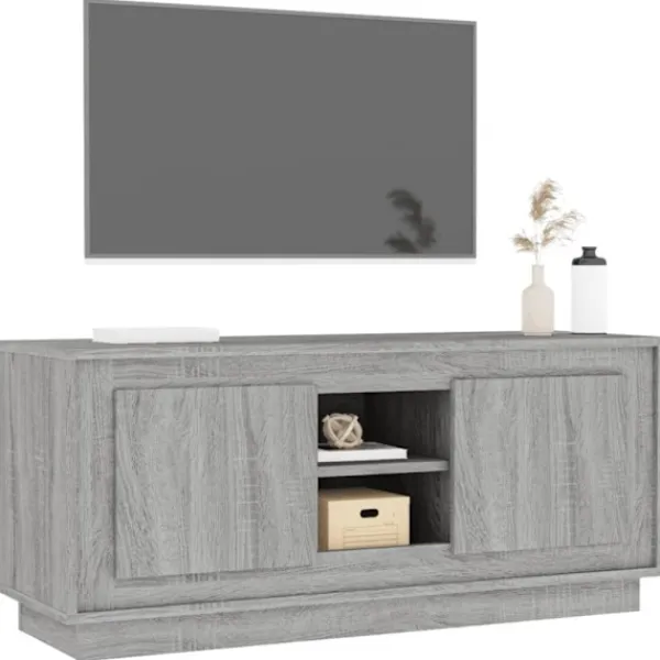 vidaXL Tv-Bänkar>Tv-bänk grå sonoma 102x35x45 cm konstruerat trä