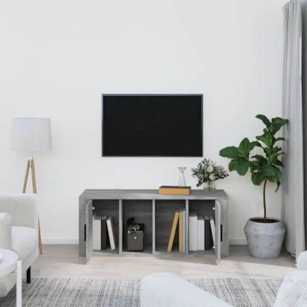 vidaXL Tv-Bänkar>TV-bänk grå sonoma 100x35x40 cm konstruerat trä