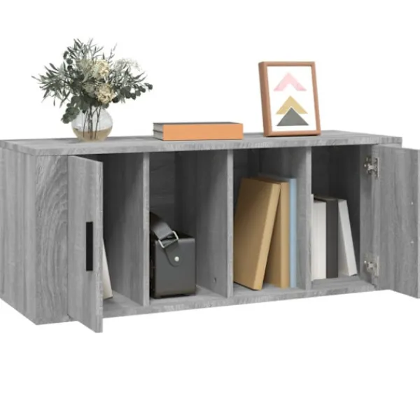 vidaXL Tv-Bänkar>TV-bänk grå sonoma 100x35x40 cm konstruerat trä