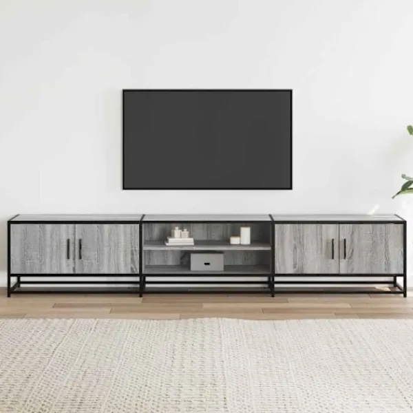 vidaXL Tv-Bänkar>Tv-bänk grå sonoma 210x35x41 cm konstruerat trä