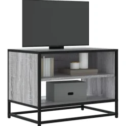 vidaXL Tv-Bänkar>Tv-bänk grå sonoma 61x40x46 cm konstruerat trä och metall