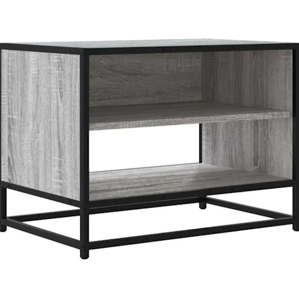 vidaXL Tv-Bänkar>Tv-bänk grå sonoma 61x40x46 cm konstruerat trä och metall