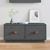 vidaXL Tv-Bänkar>Tv-bänk grå 80x34x35 cm massiv furu