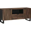 vidaXL Tv-Bänkar>TV-bänk med låda Brun 105 x 33 x 46 cm massivt mangoträ