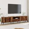 vidaXL Tv-Bänkar>Tv-bänk med låda åldrat trä 200x25x44 cm konstruerat trä