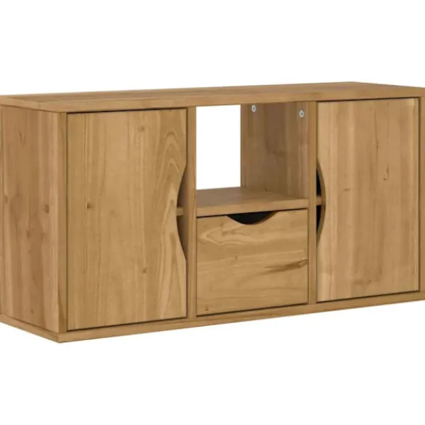 vidaXL Tv-Bänkar>TV-bänk med låda "ODDA" 79x24x40 cm massiv furu