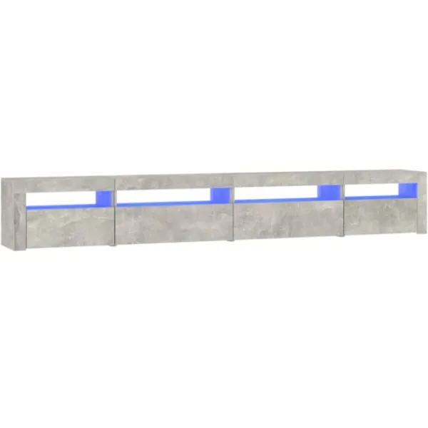 vidaXL Tv-Bänkar>Tv-bänk med LED-belysning betonggrå 270x35x40 cm
