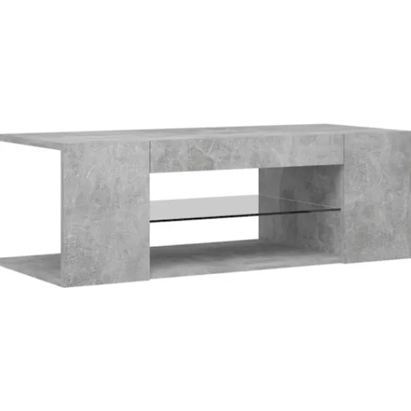 vidaXL Tv-Bänkar>TV-bänk med LED-belysning betonggrå 90x39x30 cm