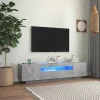 vidaXL Tv-Bänkar>TV-bänk med LED-belysning betonggrå 160x35x40 cm