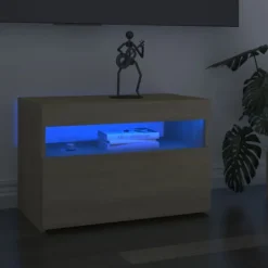 vidaXL Tv-Bänkar>TV-bänk med LED-belysning sonoma-ek 60x35x40 cm