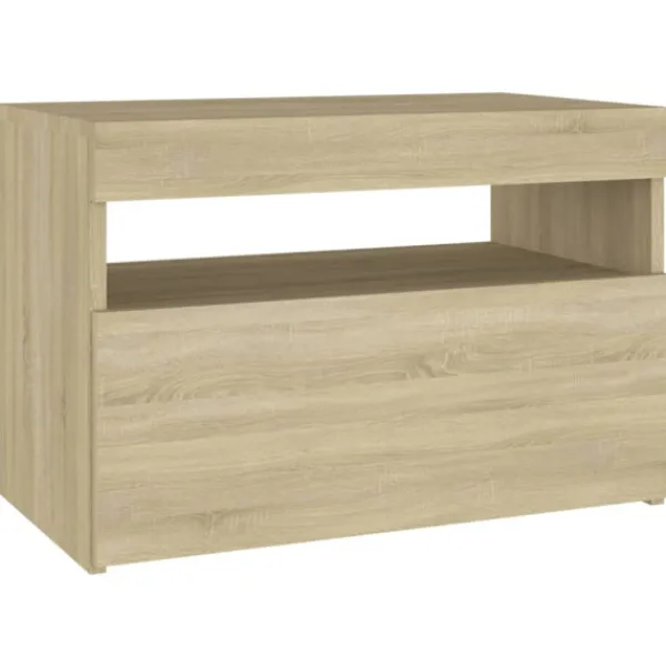vidaXL Tv-Bänkar>TV-bänk med LED-belysning sonoma-ek 60x35x40 cm