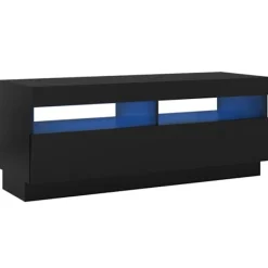 vidaXL Tv-Bänkar>TV-bänk med LED-belysning svart 100x35x40 cm