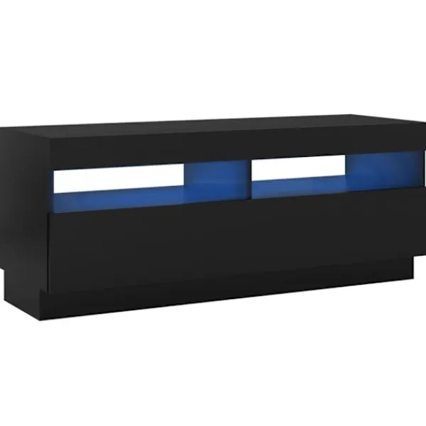 vidaXL Tv-Bänkar>TV-bänk med LED-belysning svart 100x35x40 cm