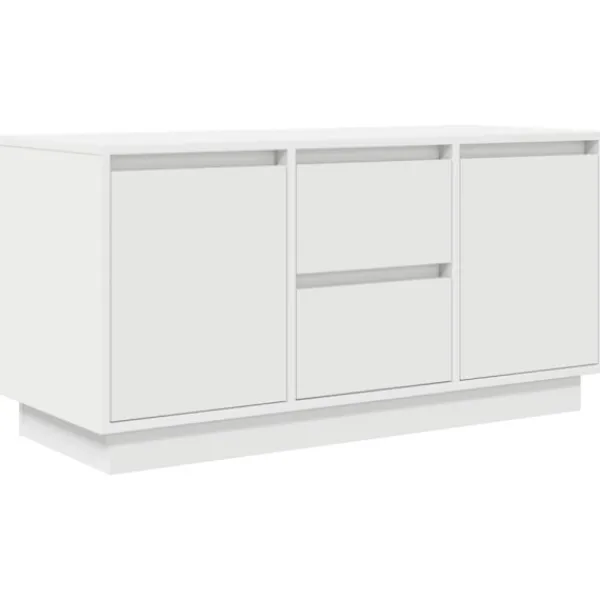 vidaXL Tv-Bänkar>TV-bänk med LED-lampor vit 100x41x50 cm