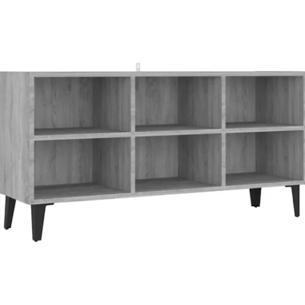 vidaXL Tv-Bänkar>Tv-bänk med metallben grå sonoma 103,5x30x50 cm