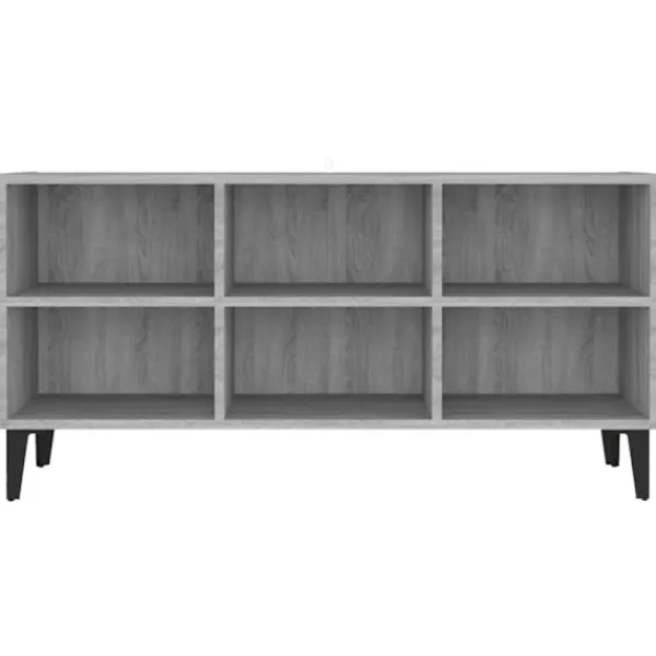 vidaXL Tv-Bänkar>Tv-bänk med metallben grå sonoma 103,5x30x50 cm