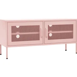 vidaXL Tv-Bänkar>Tv-bänk pink 105x35x50 cm stål