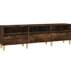 vidaXL Tv-Bänkar>Tv-bänk rökfärgad ek 150x30x44,5 cm konstruerat trä