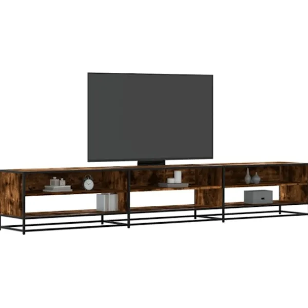vidaXL Tv-Bänkar>Tv-bänk rökfärgad ek 270x40x46 cm konstruerat trä
