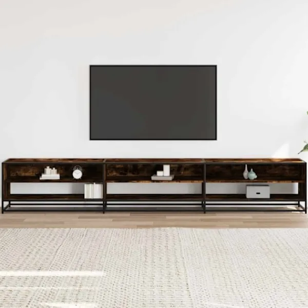 vidaXL Tv-Bänkar>Tv-bänk rökfärgad ek 270x40x46 cm konstruerat trä