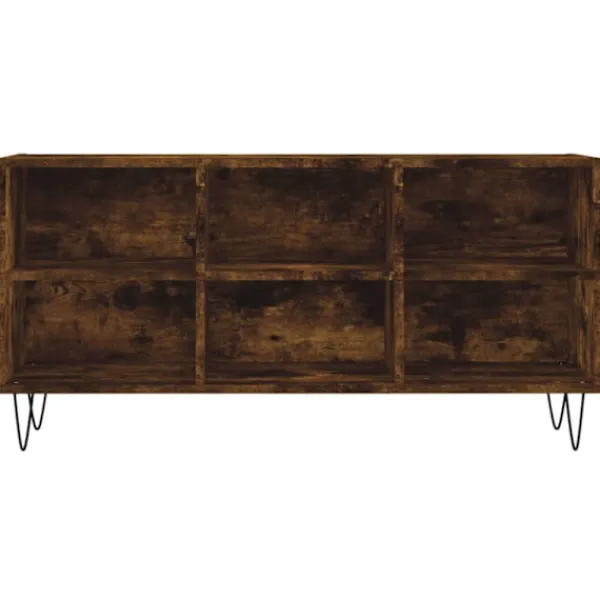 vidaXL Tv-Bänkar>Tv-bänk rökfärgad ek 103,5x30x50 cm konstruerat trä