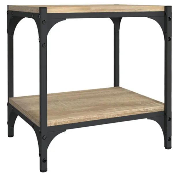 vidaXL Småbord>Tv-bänk sonoma-ek 40x33x41 cm konstruerat trä och stål