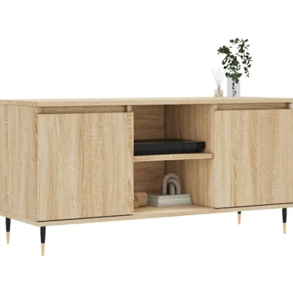 vidaXL Tv-Bänkar>Tv-bänk sonoma-ek 104x35x50 cm konstruerat trä
