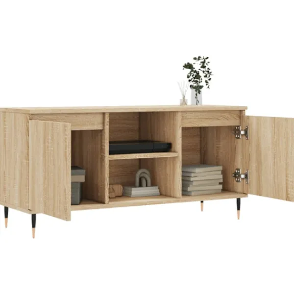 vidaXL Tv-Bänkar>Tv-bänk sonoma-ek 104x35x50 cm konstruerat trä