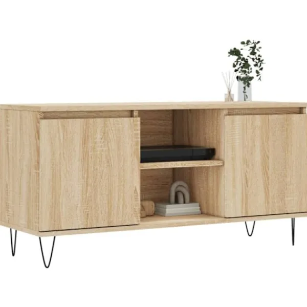 vidaXL Tv-Bänkar>Tv-bänk sonoma-ek 104x35x50 cm konstruerat trä