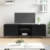 vidaXL Tv-Bänkar>Tv-bänk svart 150x30x50 cm konstruerat trä