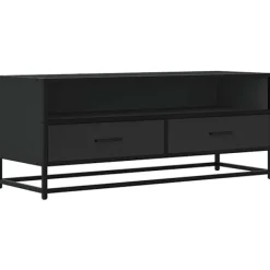 vidaXL Tv-Bänkar>Tv-bänk svart 100x34,5x40 cm konstruerat trä och metall