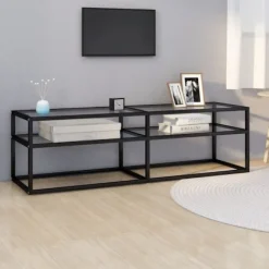 vidaXL Tv-Bänkar>Tv-bänk transparent 140x40x40,5 cm härdat glas